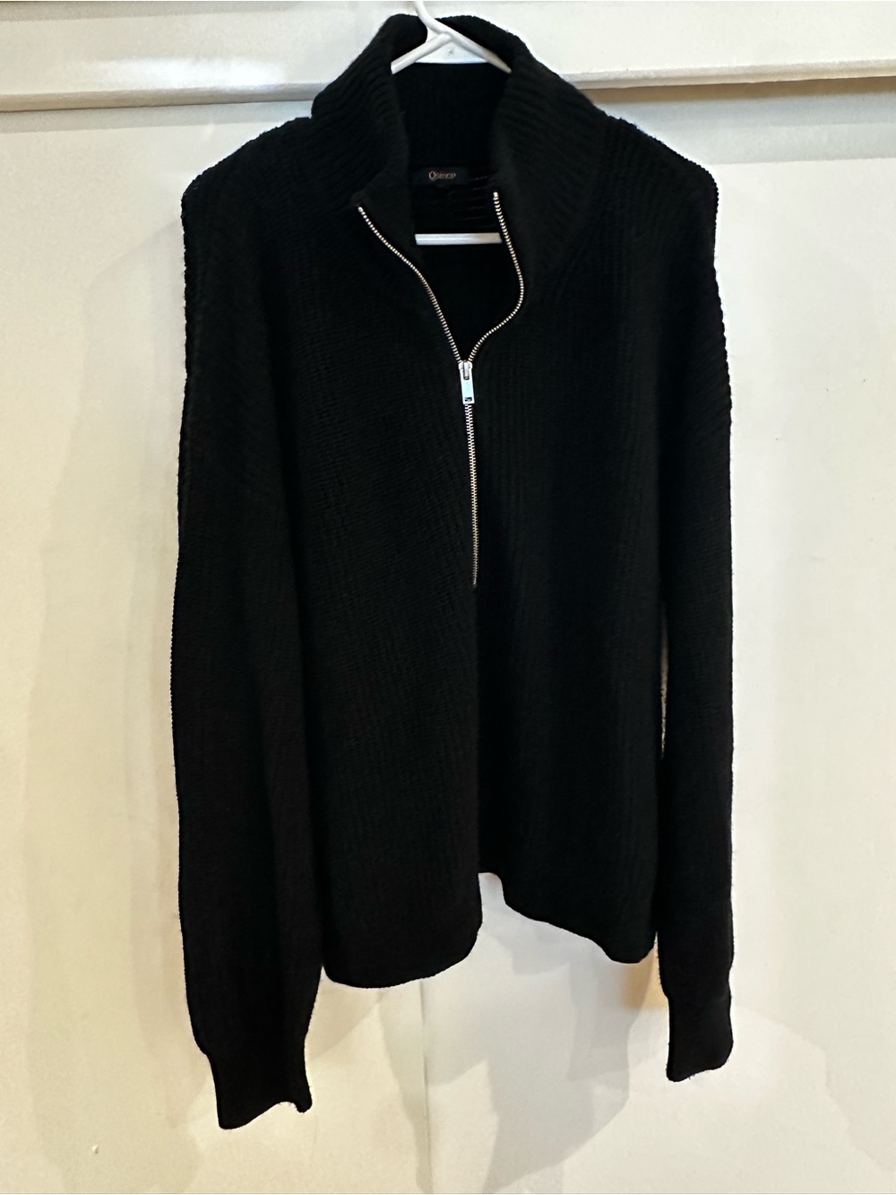 Quince Black Half-Zip Turtleneck Sweater - 100% Merino Wool